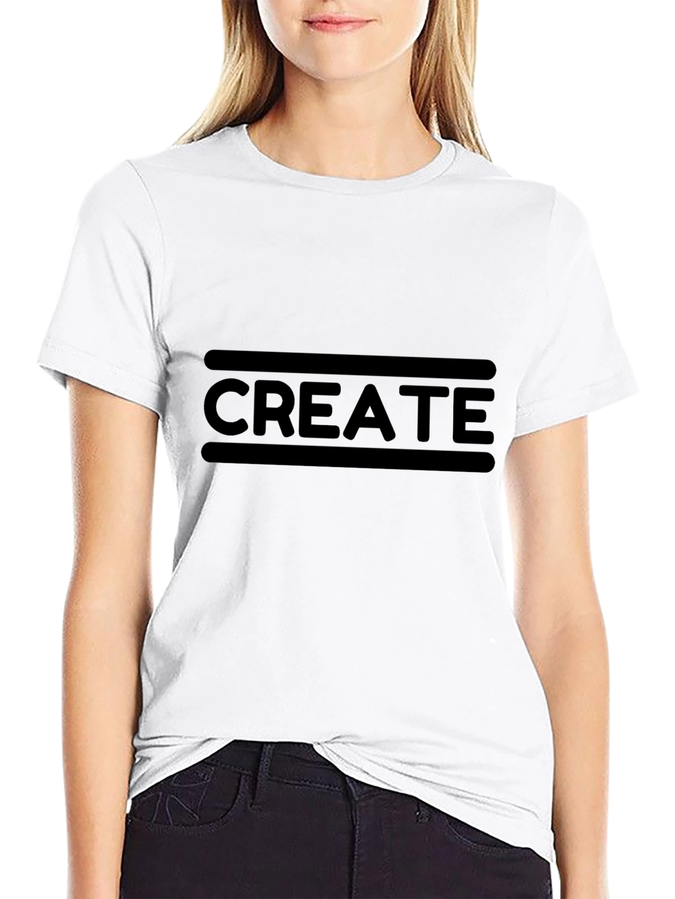 Create Graphic Tee - Black Cotton T-Shirt