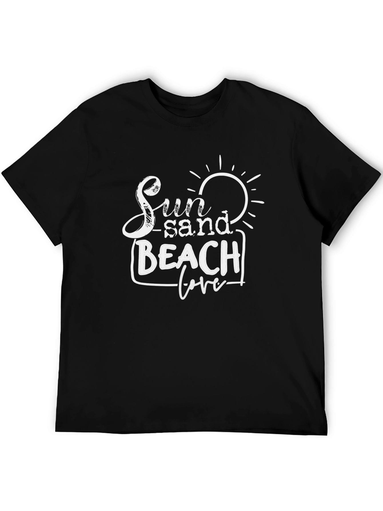 Sun Sand Beach Love Black Graphic Tee
