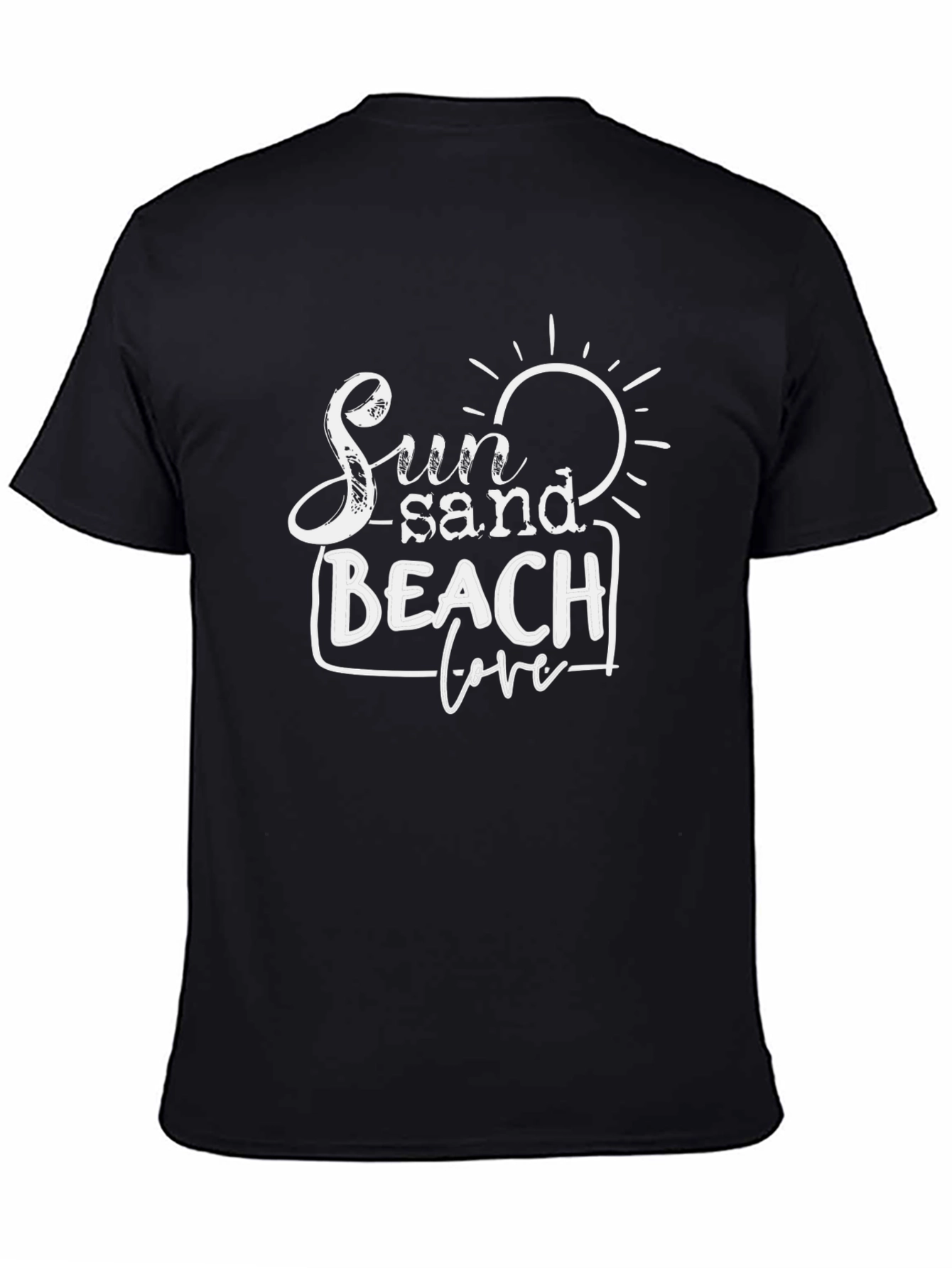Sun Sand Beach Love Black Graphic Tee