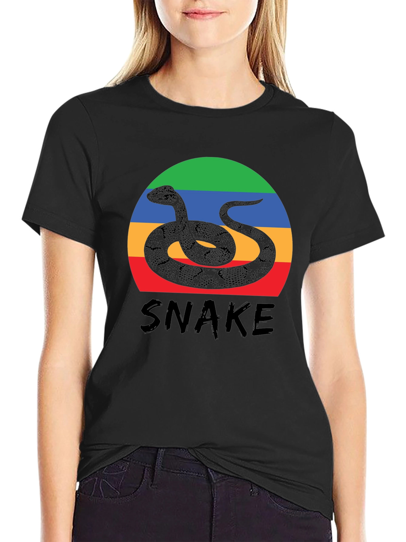 Snake Graphic Tee - Retro Style