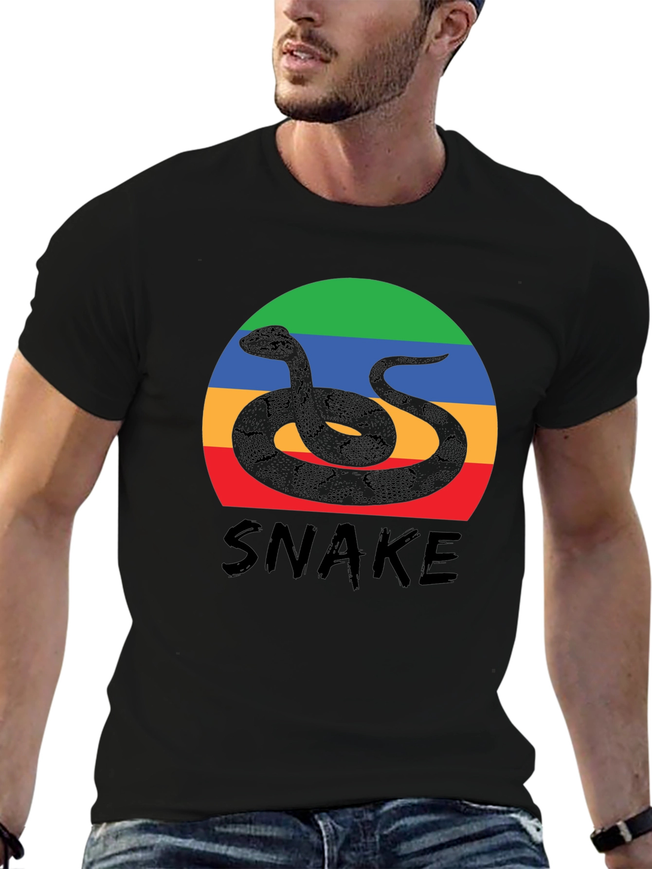 Snake Graphic Tee - Retro Style