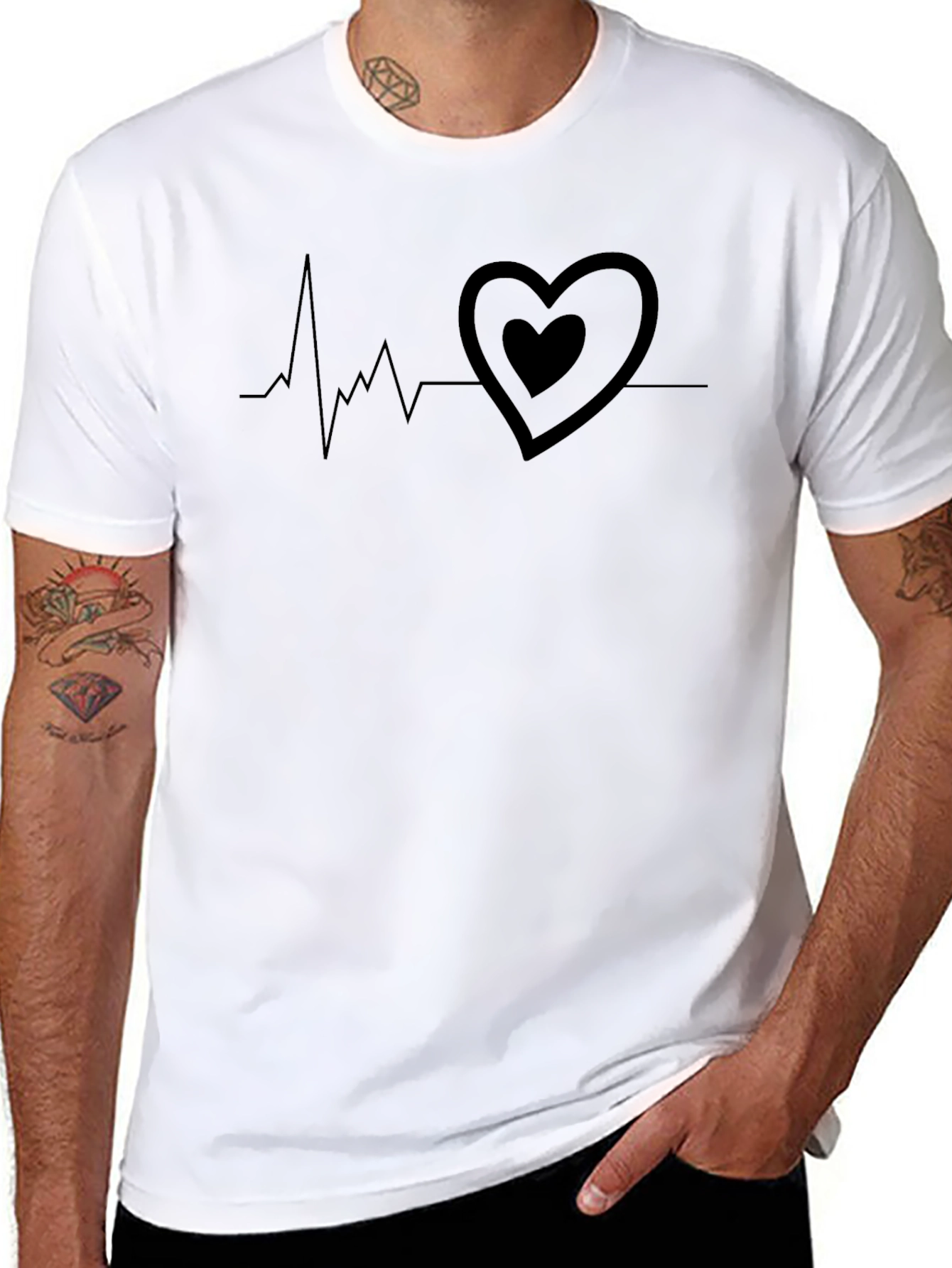 Heartbeat Heart T-Shirt - Stylish Graphic Tee