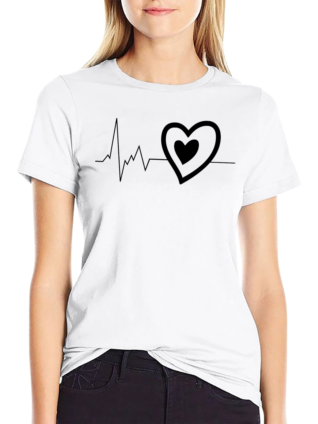 Heartbeat Heart T-Shirt - Stylish Graphic Tee