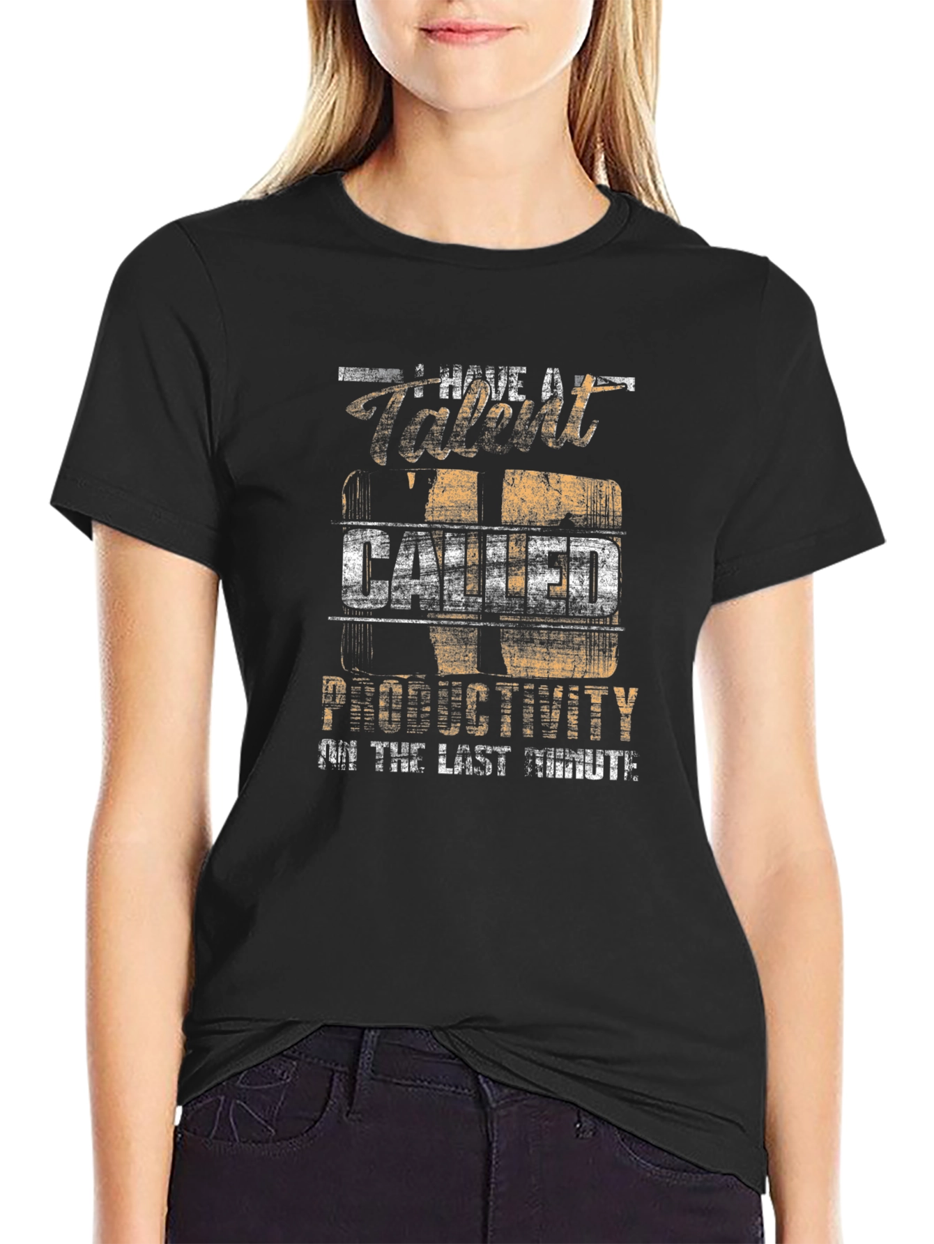 Talent Called Productivity Last Minute Black T-Shirt