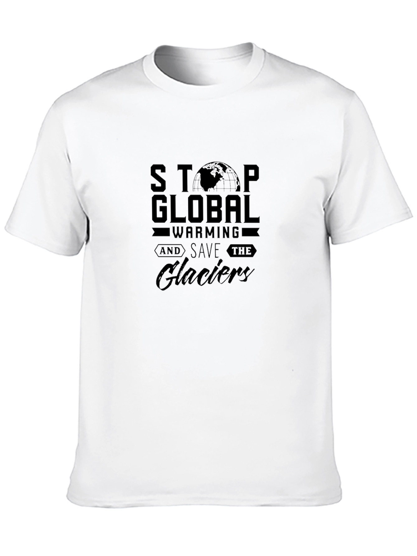 Stop Global Warming Save Glaciers Black T-Shirt