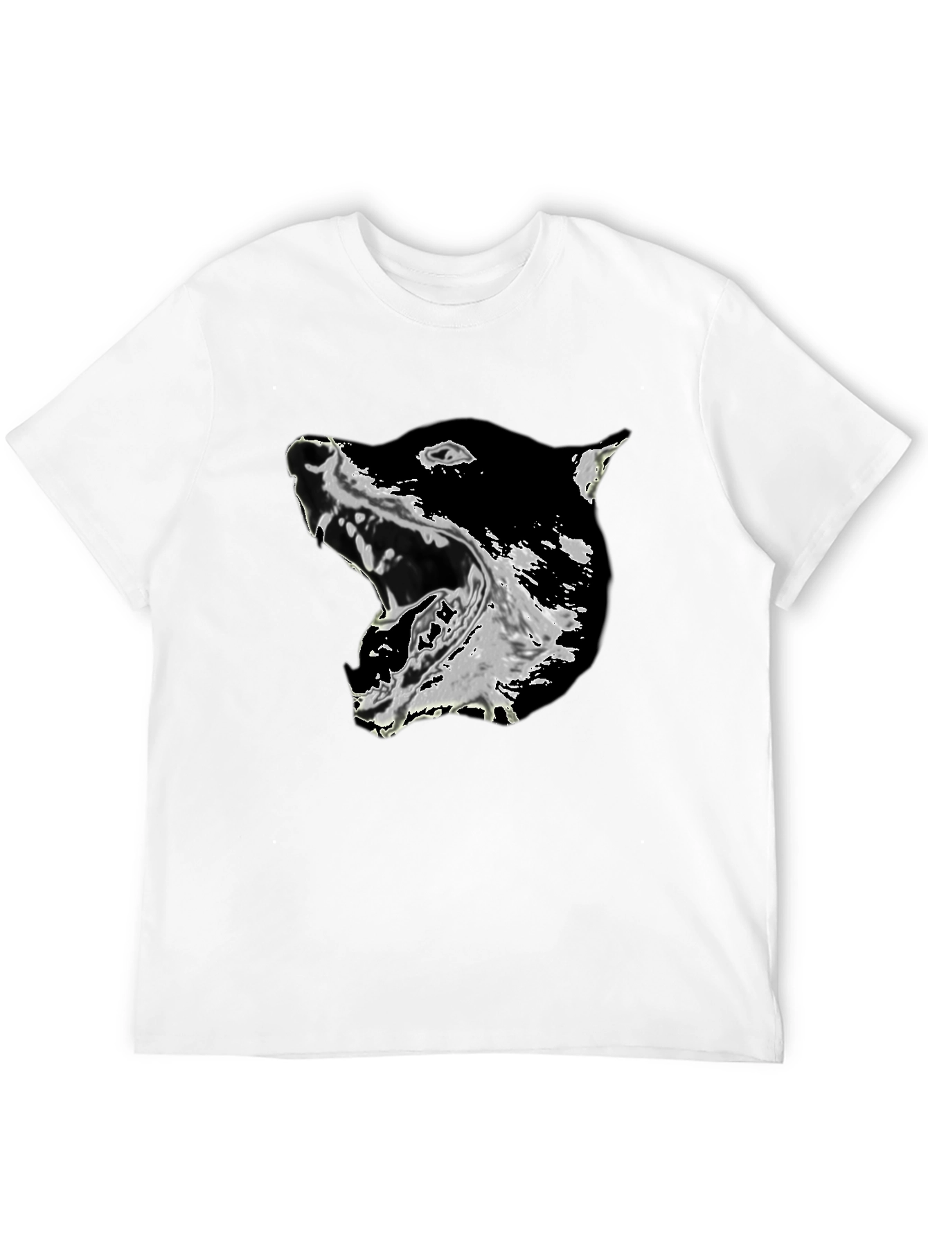 Black Graphic Tee - Growling Dog Print