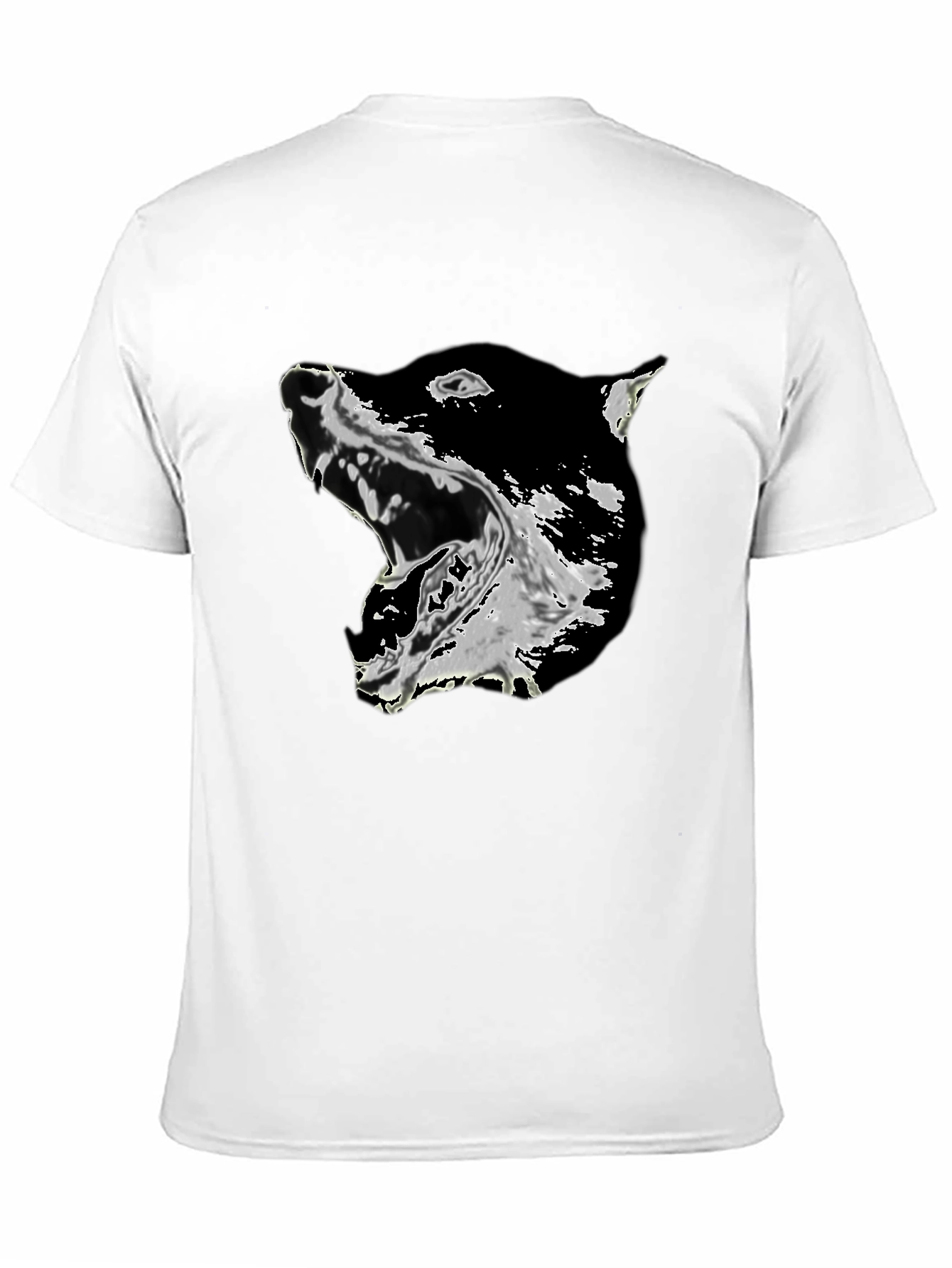 Black Graphic Tee - Growling Dog Print