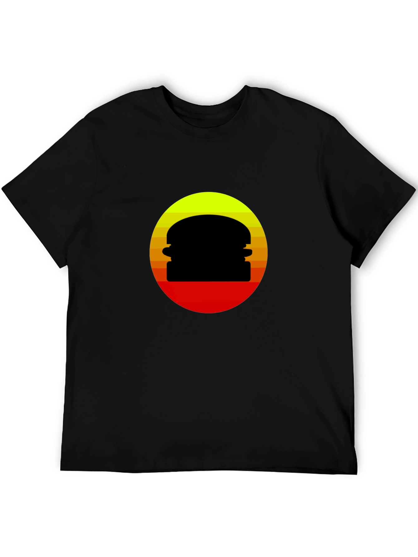 Retro Burger Sunset Graphic T-Shirt