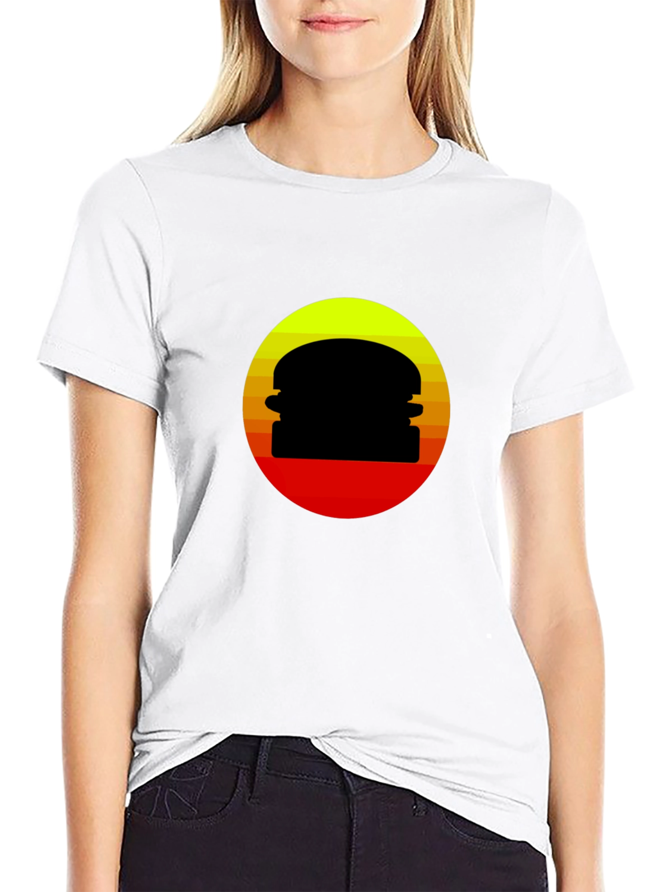 Retro Burger Sunset Graphic T-Shirt