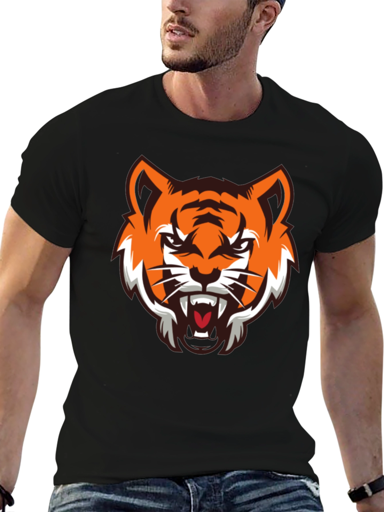 Tiger Graphic Black T-Shirt - Fierce Style