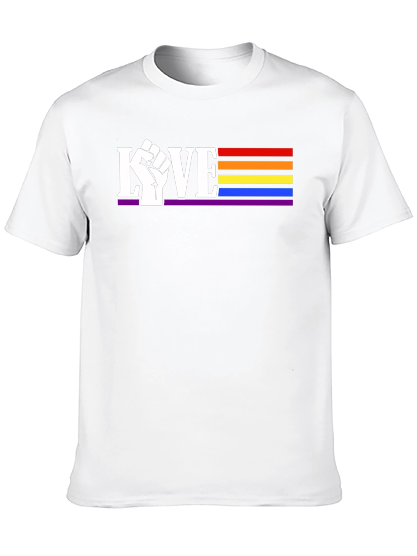 Pride Love T-Shirt: Fist LGBTQ Rainbow Tee