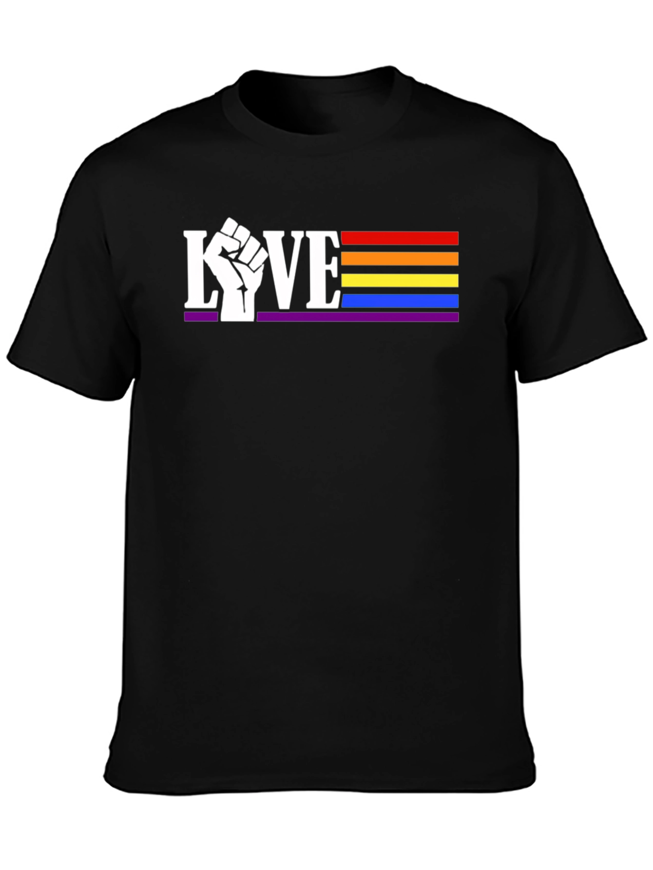 Pride Love T-Shirt: Fist LGBTQ Rainbow Tee