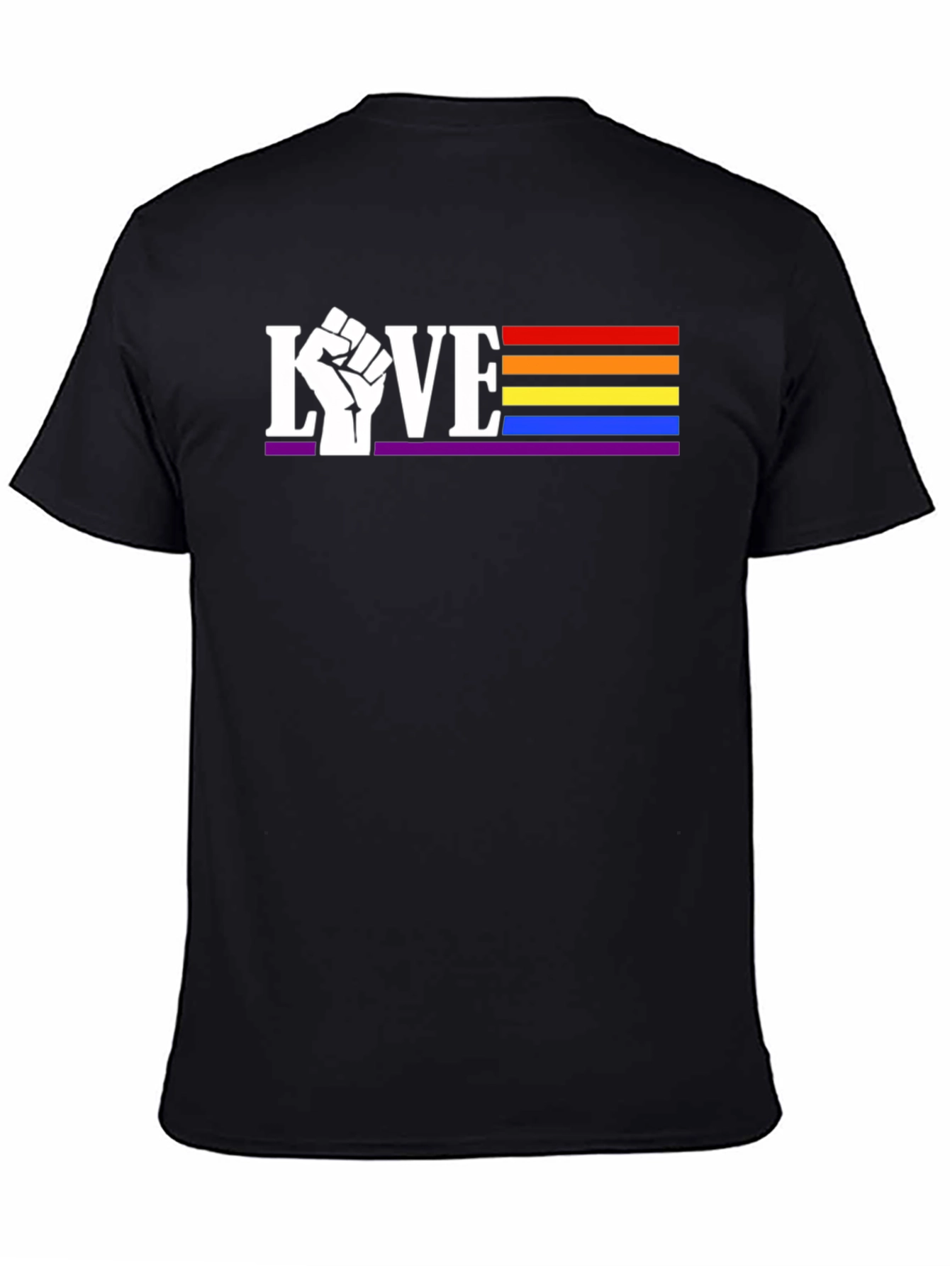 Pride Love T-Shirt: Fist LGBTQ Rainbow Tee