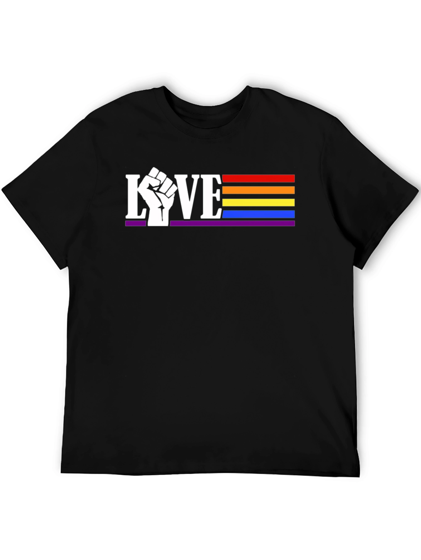 Pride Love T-Shirt: Fist LGBTQ Rainbow Tee