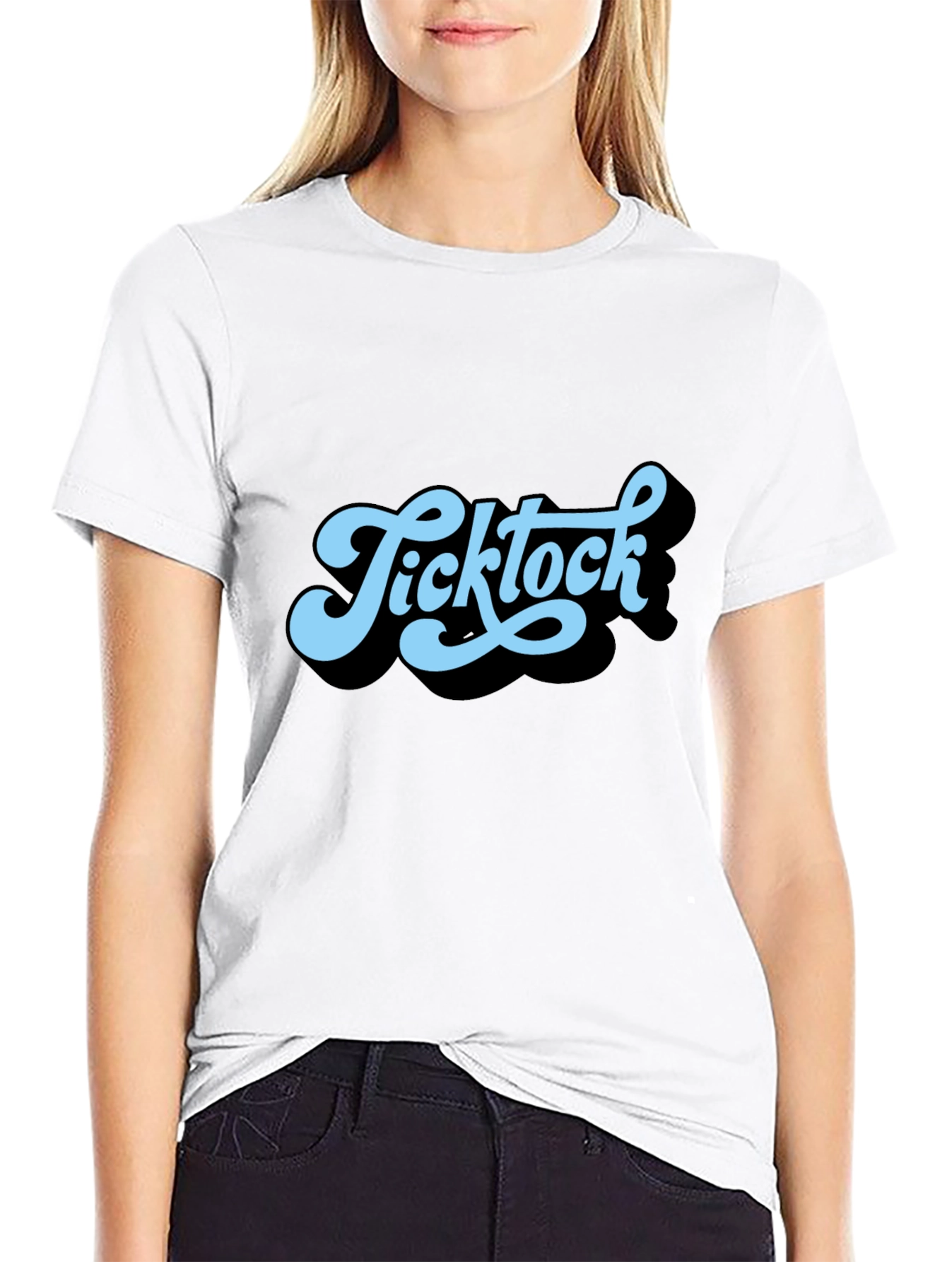 Ticktock Retro Style Graphic T-Shirt