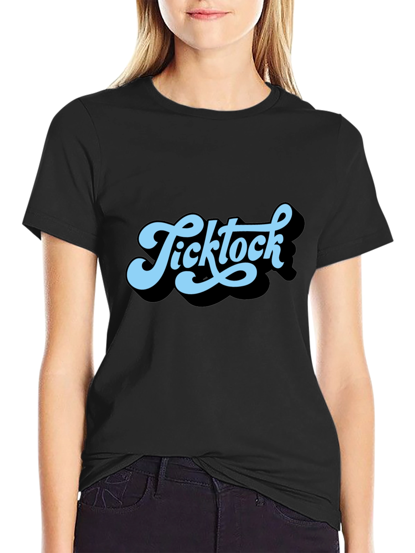 Ticktock Retro Style Graphic T-Shirt