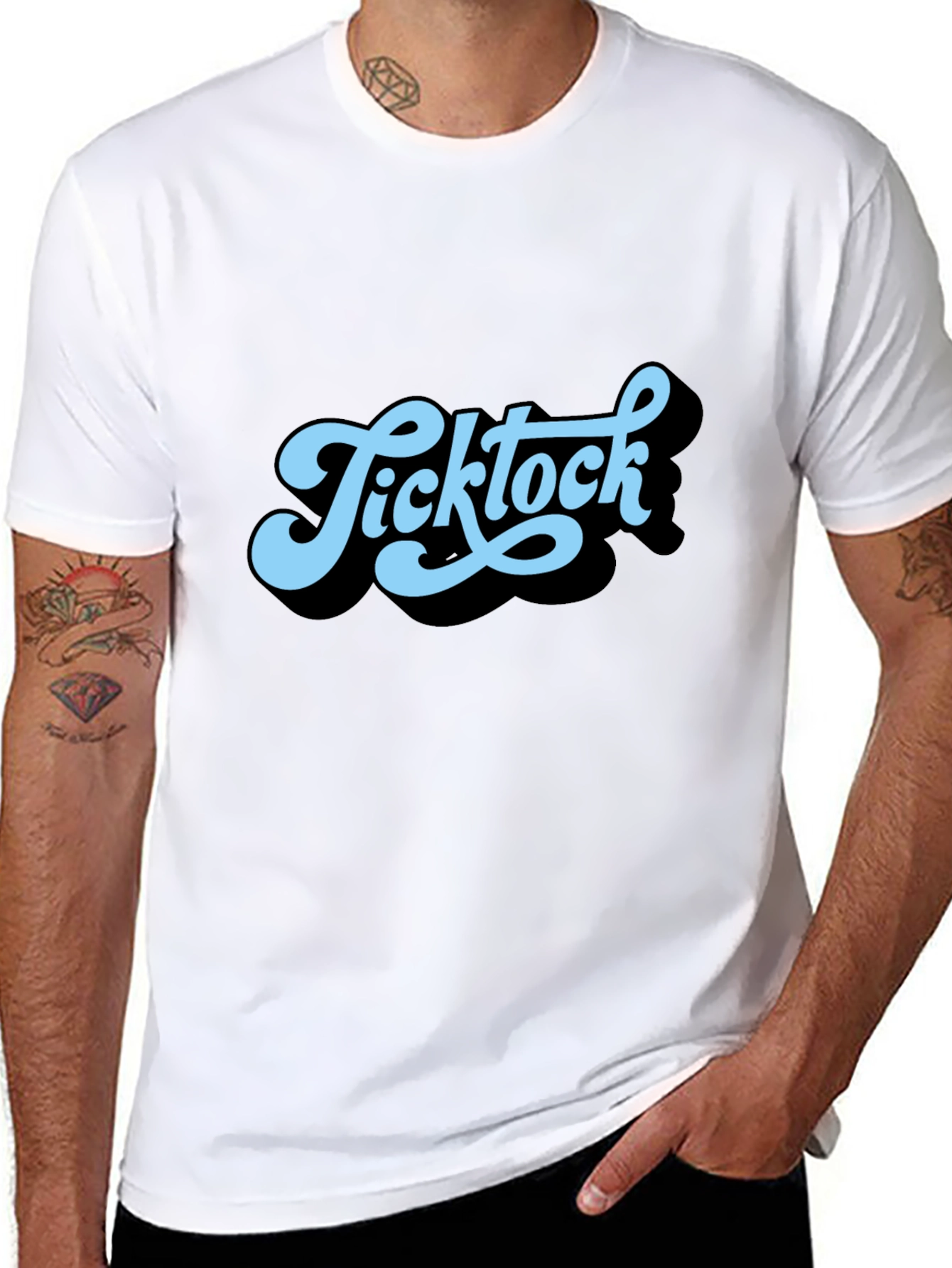 Ticktock Retro Style Graphic T-Shirt