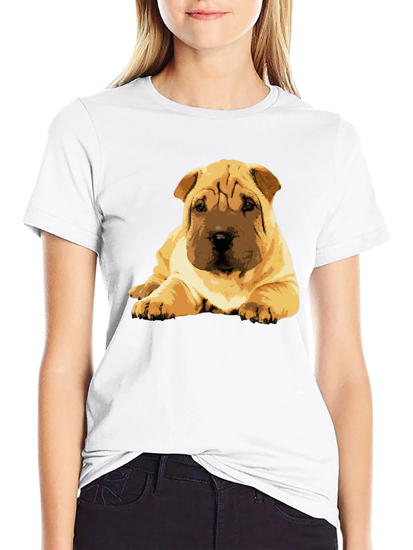 Shar Pei Puppy Graphic Tee - Soft Cotton Blend