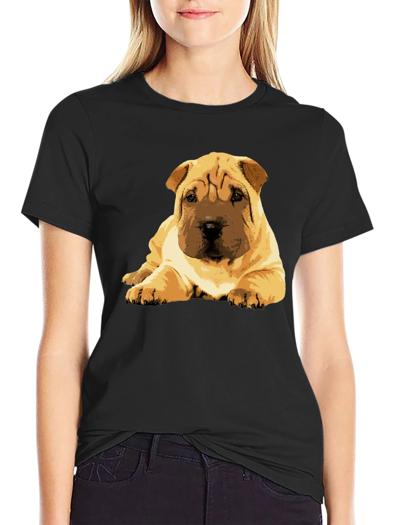 Shar Pei Puppy Graphic Tee - Soft Cotton Blend