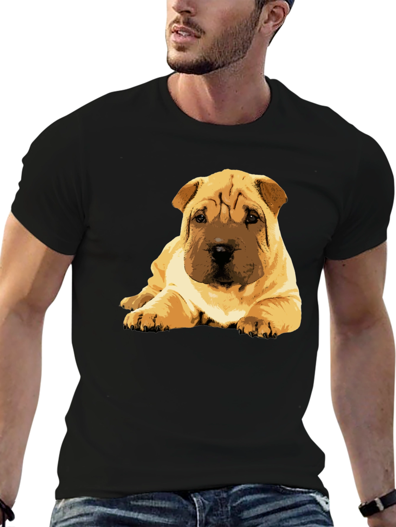 Shar Pei Puppy Graphic Tee - Soft Cotton Blend