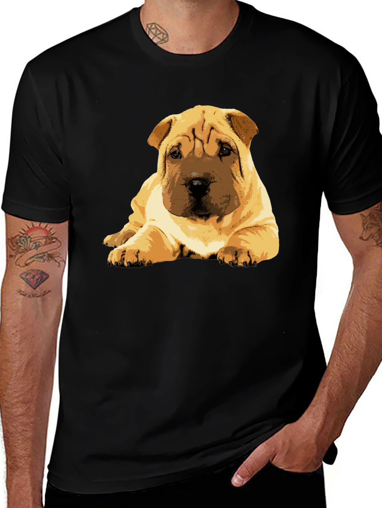 Shar Pei Puppy Graphic Tee - Soft Cotton Blend