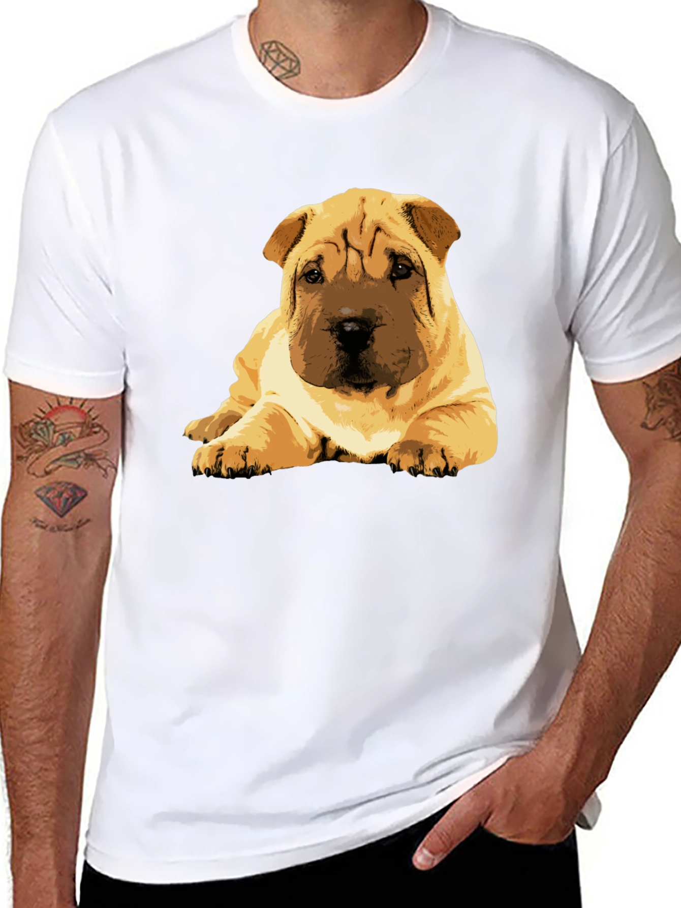 Shar Pei Puppy Graphic Tee - Soft Cotton Blend