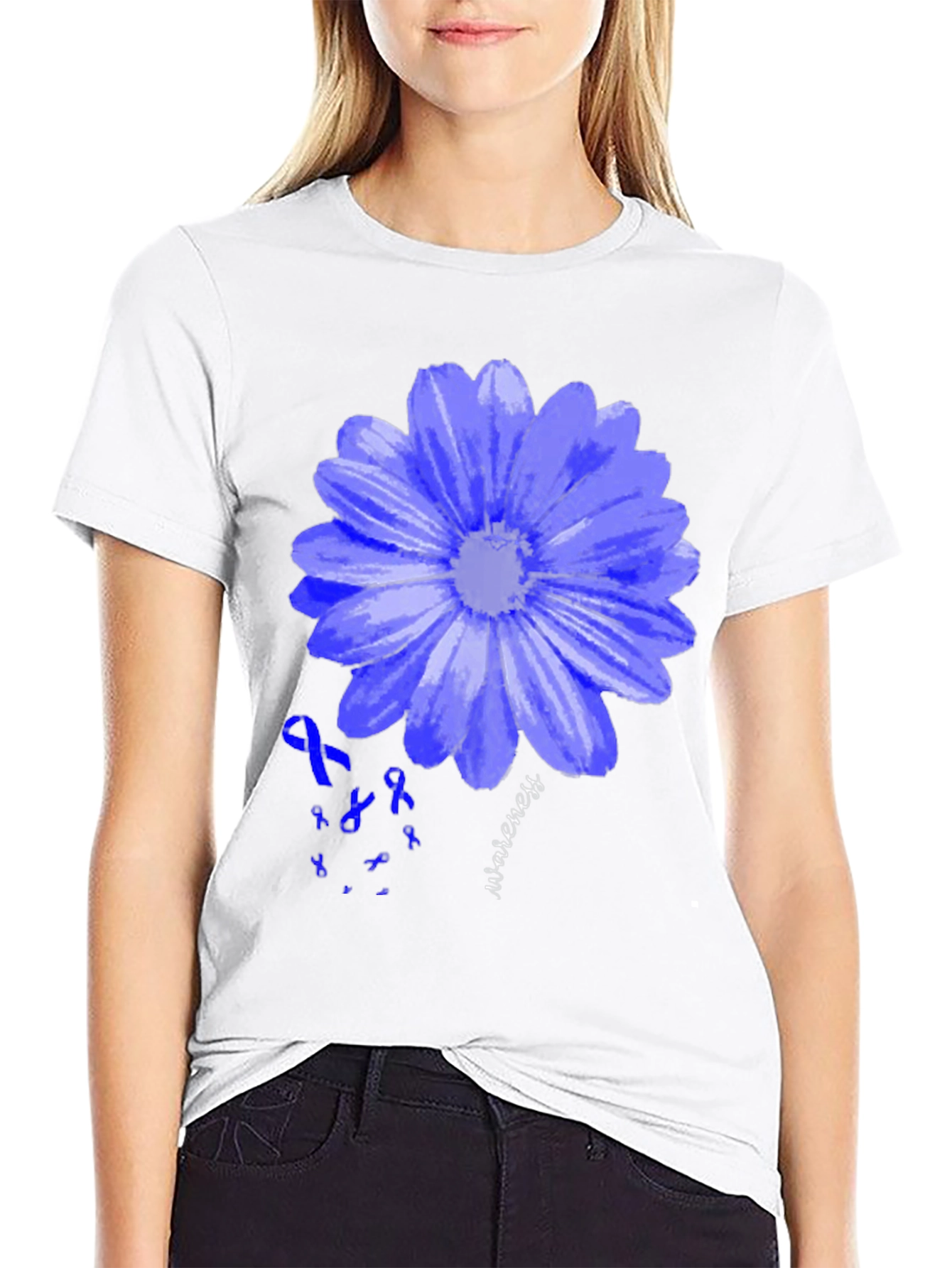 Blue Awareness Flower T-Shirt