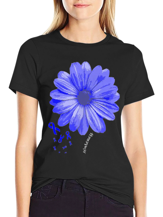 Blue Awareness Flower T-Shirt