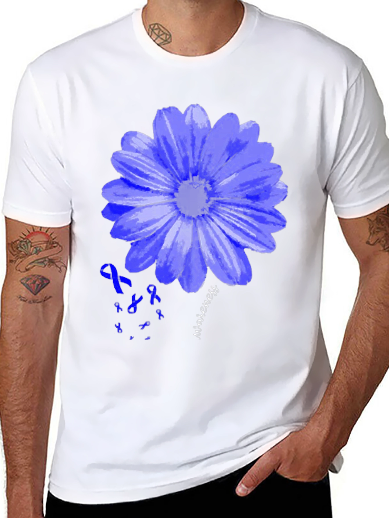 Blue Awareness Flower T-Shirt