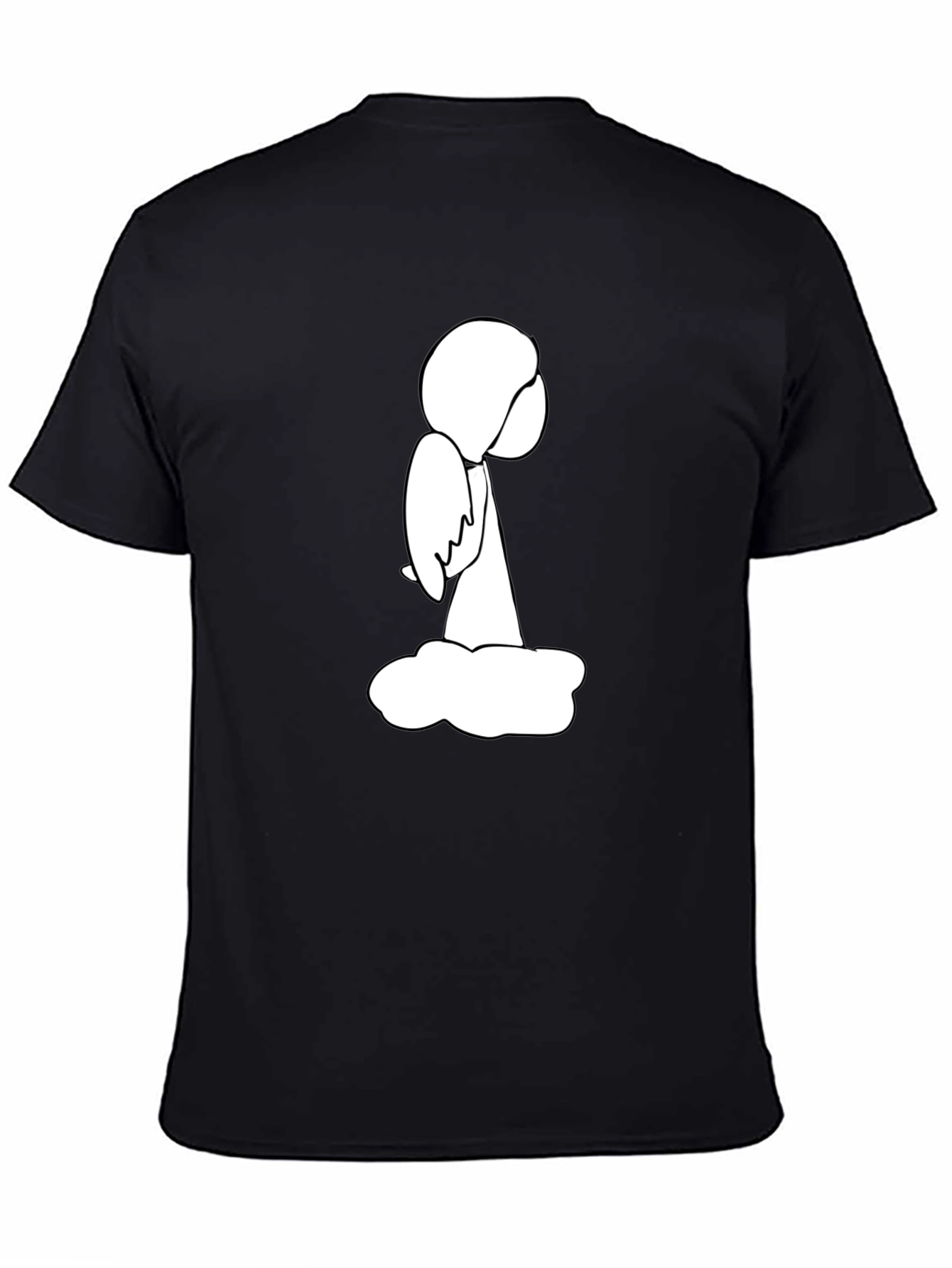 Angel on Cloud Black T-Shirt