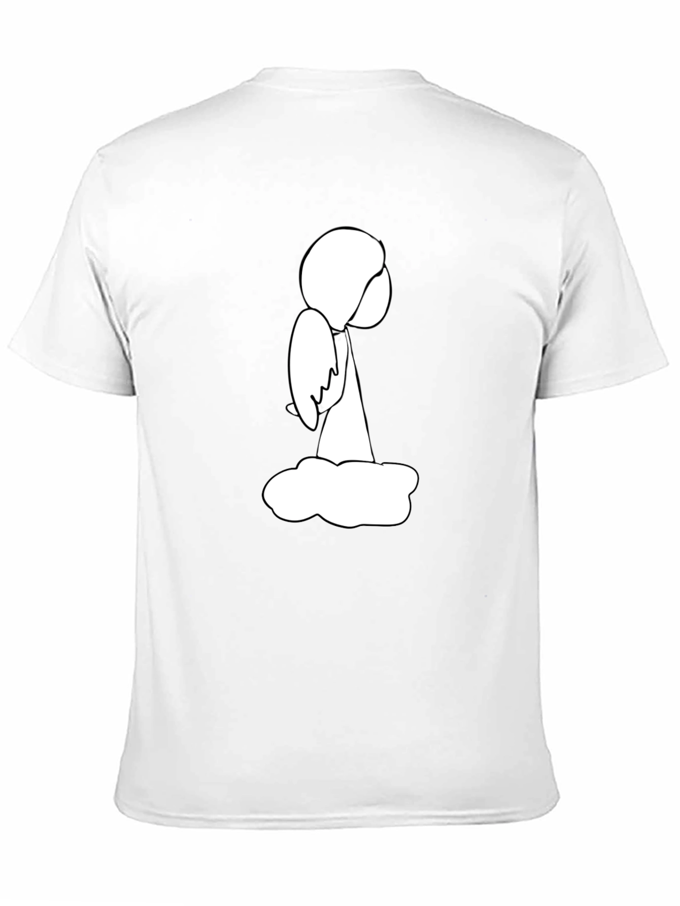 Angel on Cloud Black T-Shirt