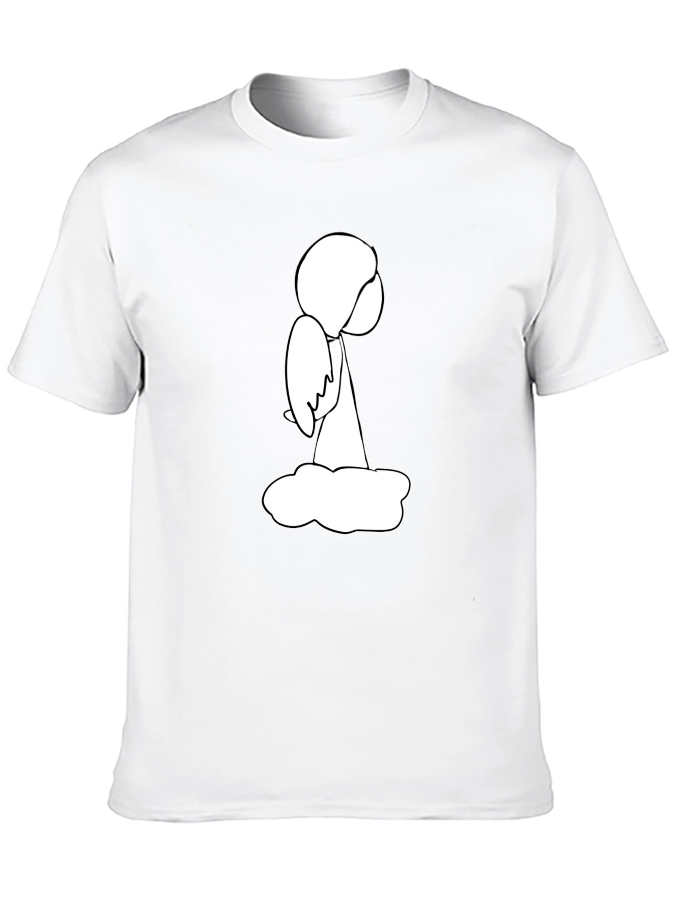 Angel on Cloud Black T-Shirt