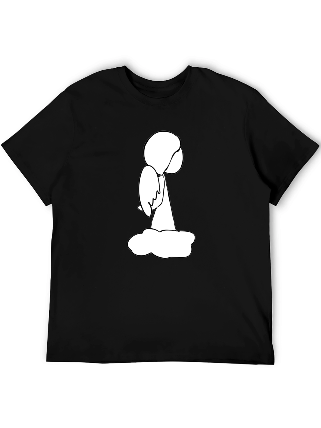 Angel on Cloud Black T-Shirt