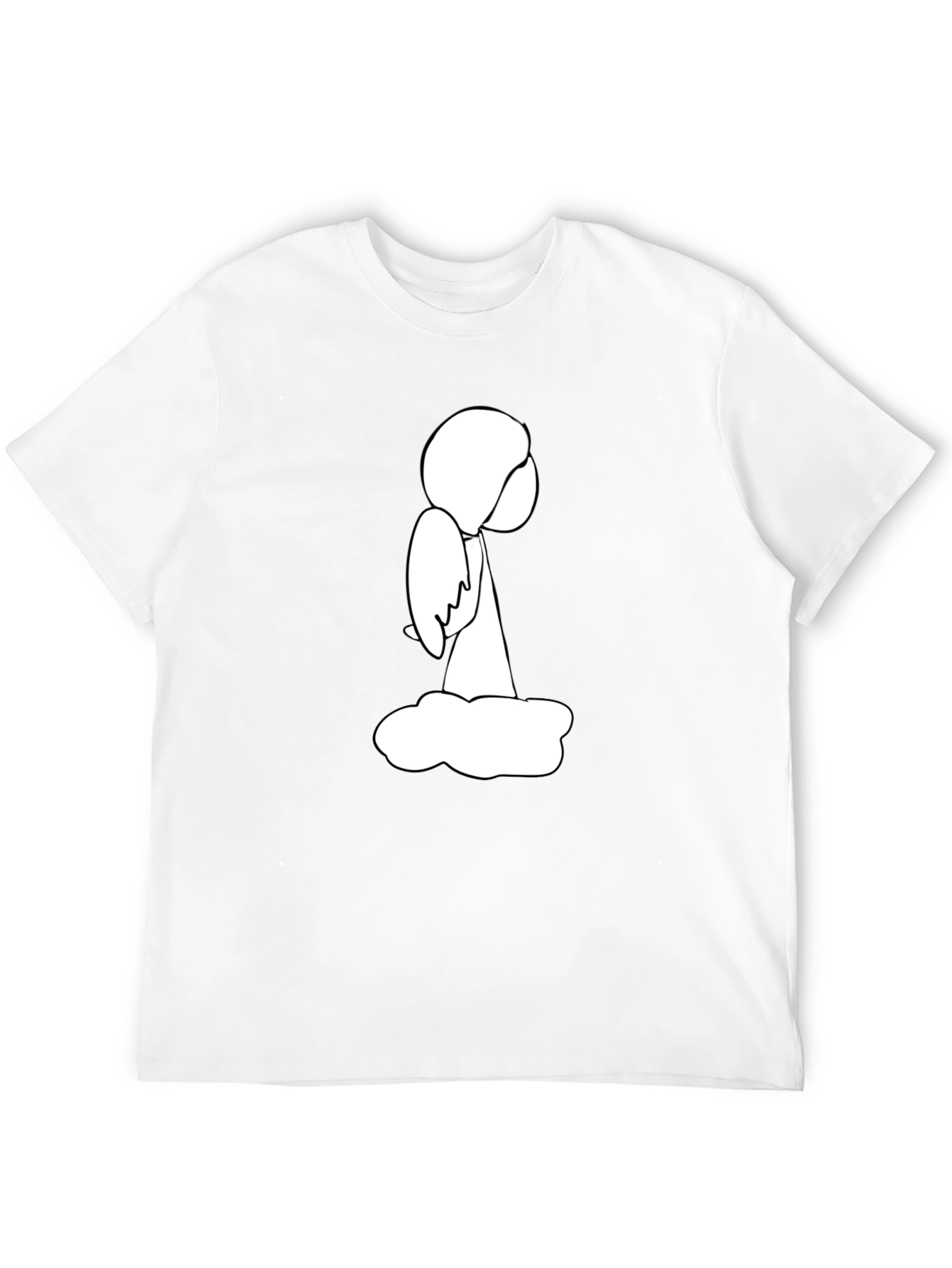 Angel on Cloud Black T-Shirt