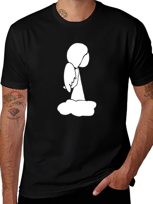 Angel on Cloud Black T-Shirt