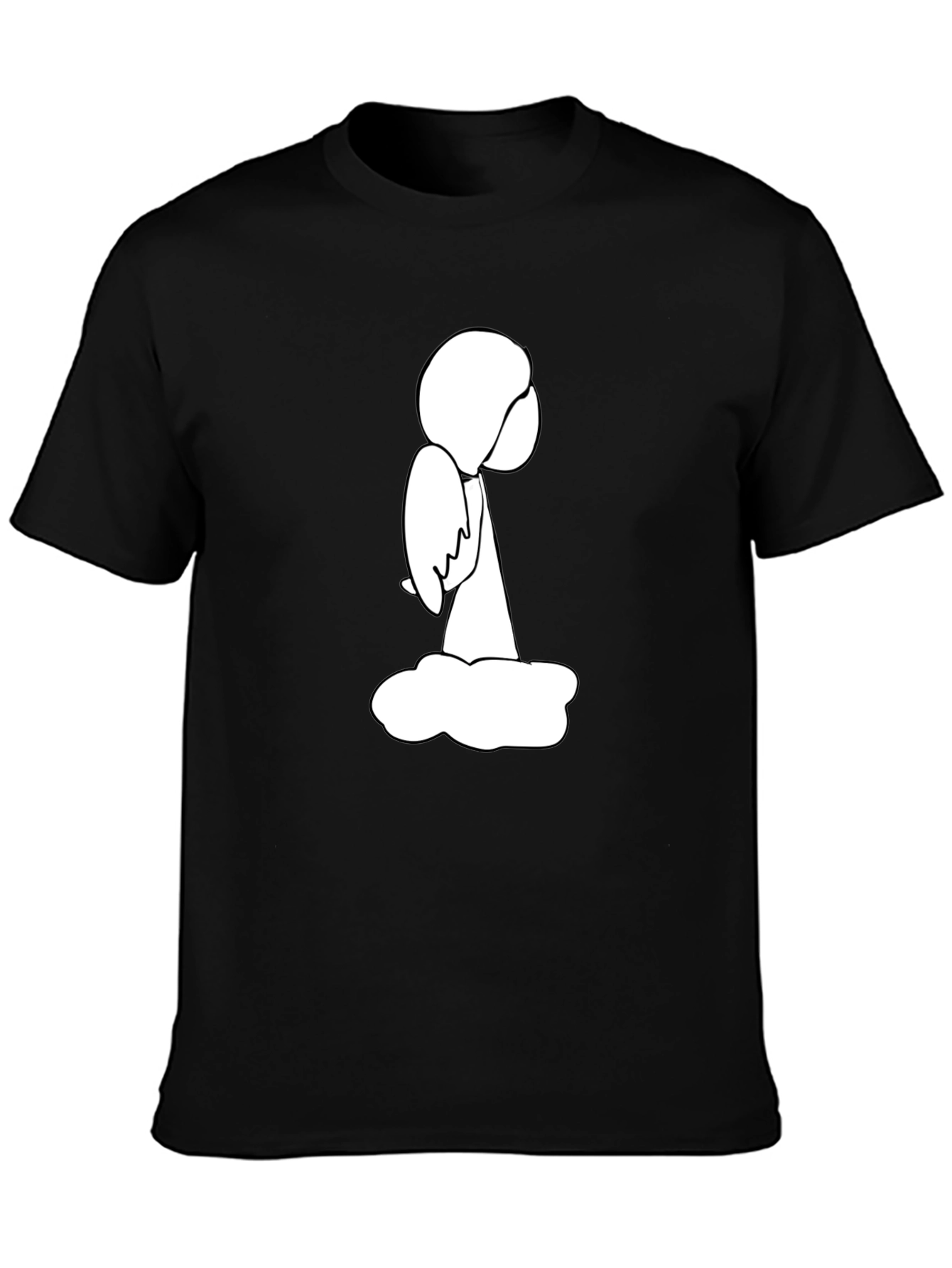 Angel on Cloud Black T-Shirt