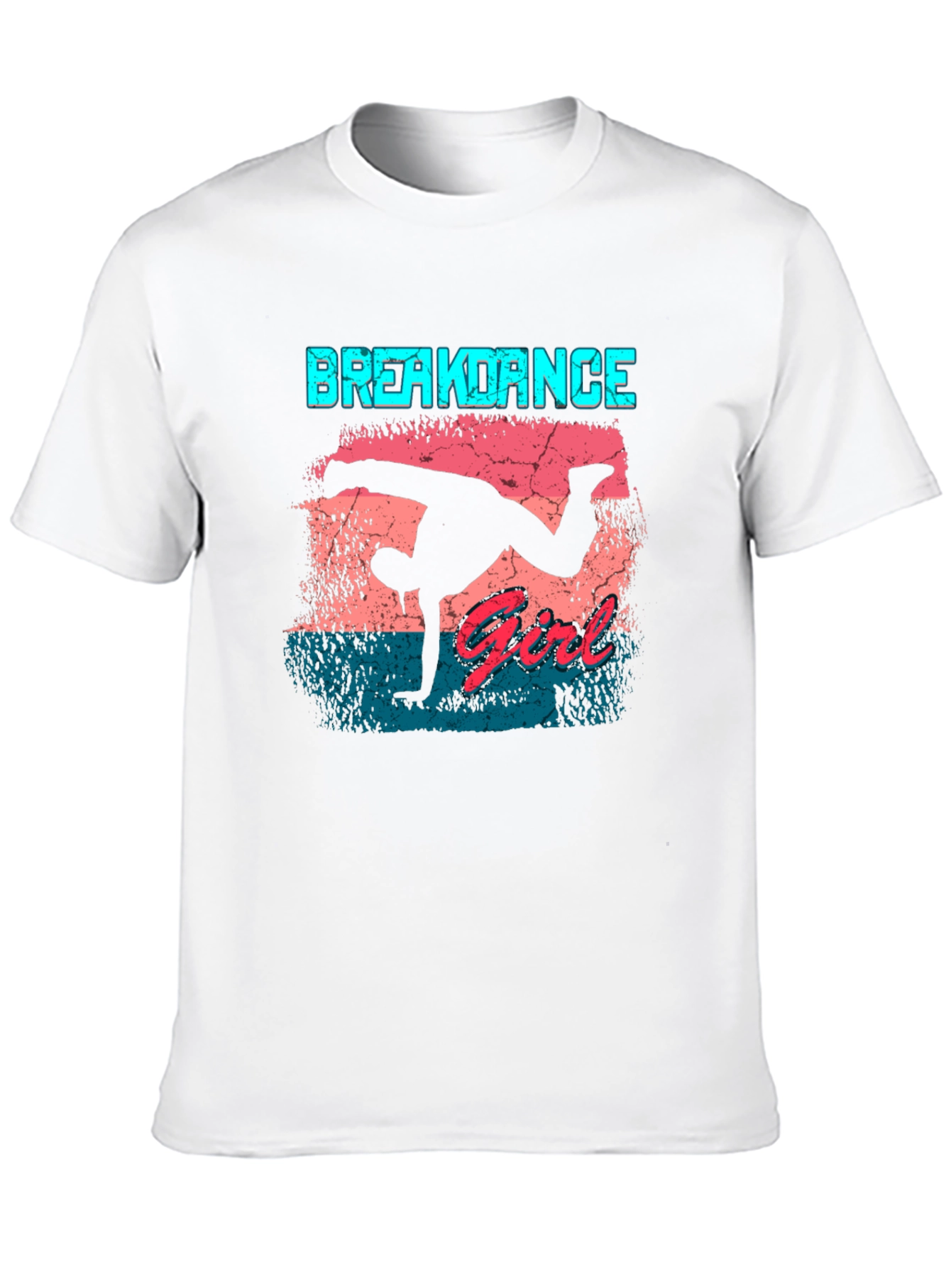 Breakdance Girl Graphic Tee - Black Cotton Casual