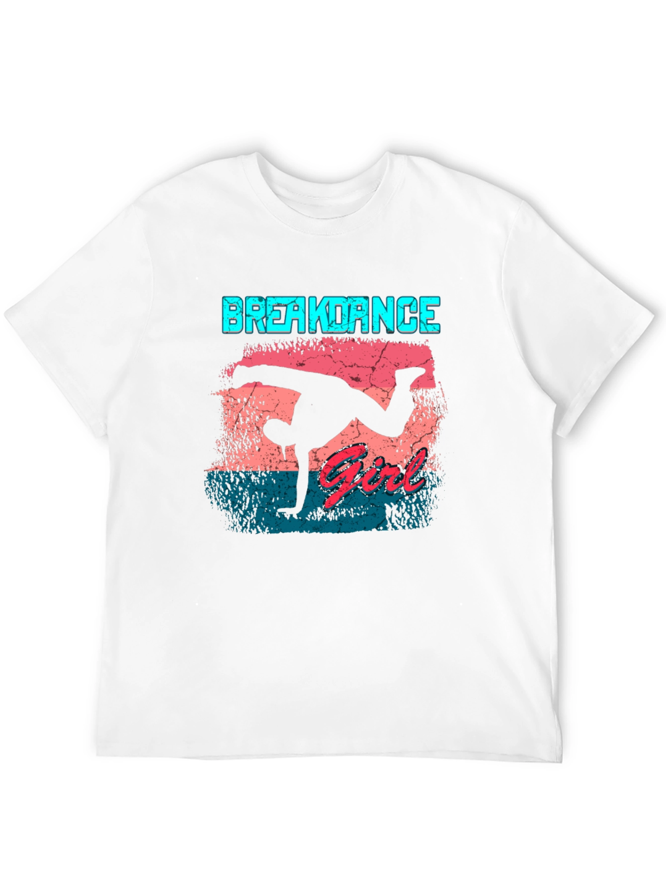 Breakdance Girl Graphic Tee - Black Cotton Casual