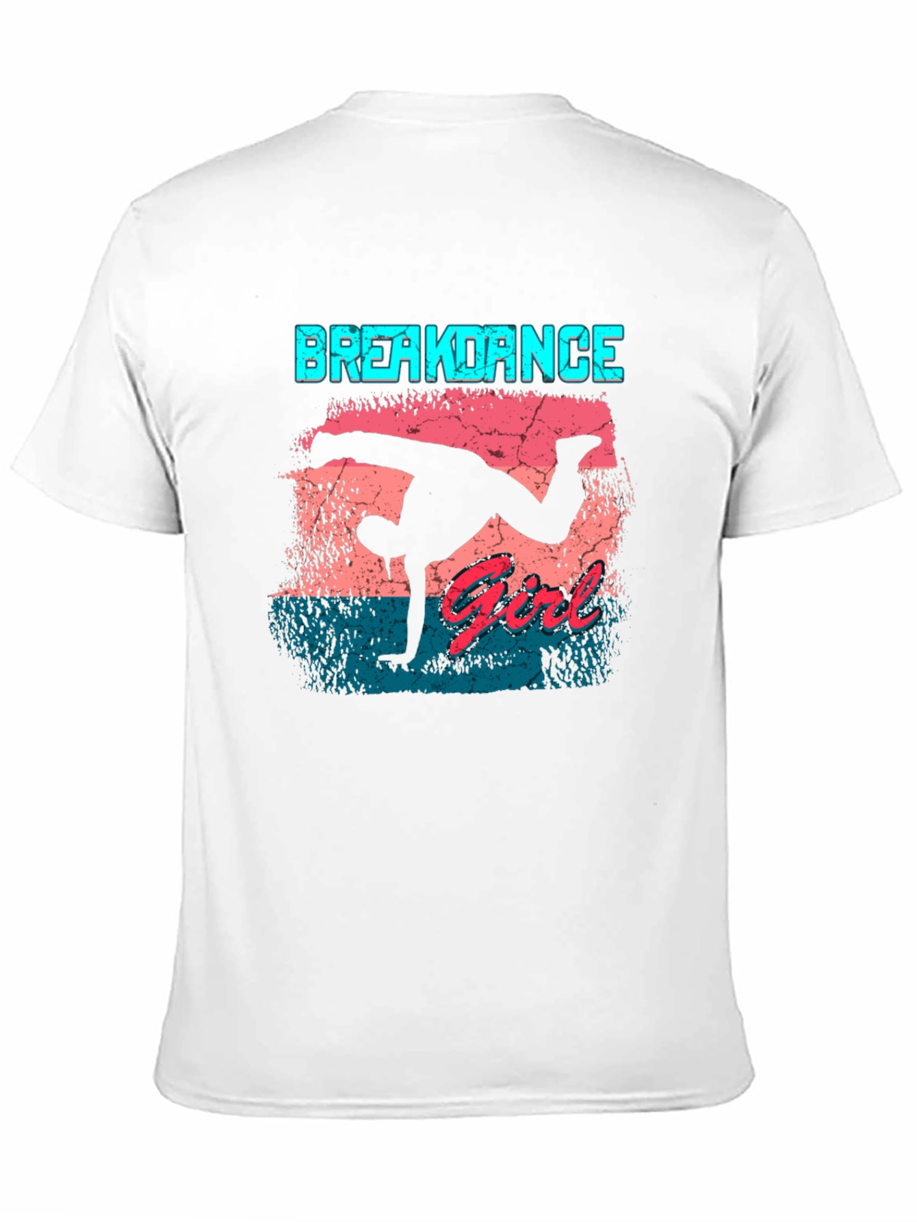 Breakdance Girl Graphic Tee - Black Cotton Casual