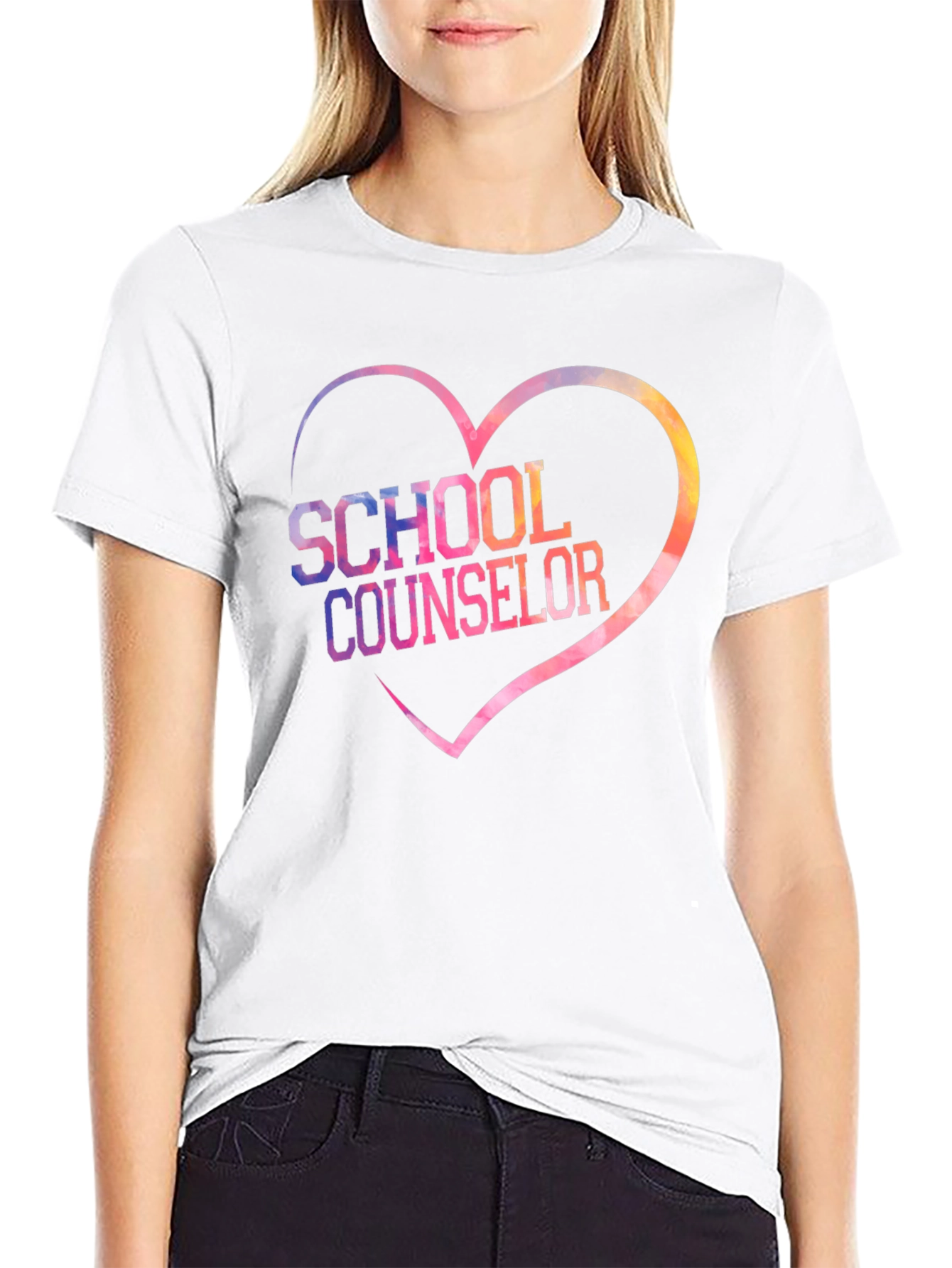School Counselor Heart Graphic T-Shirt