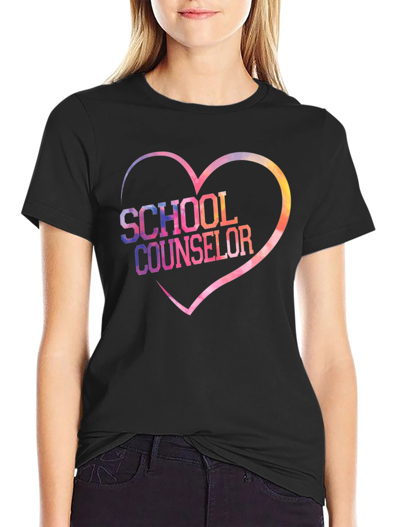 School Counselor Heart Graphic T-Shirt