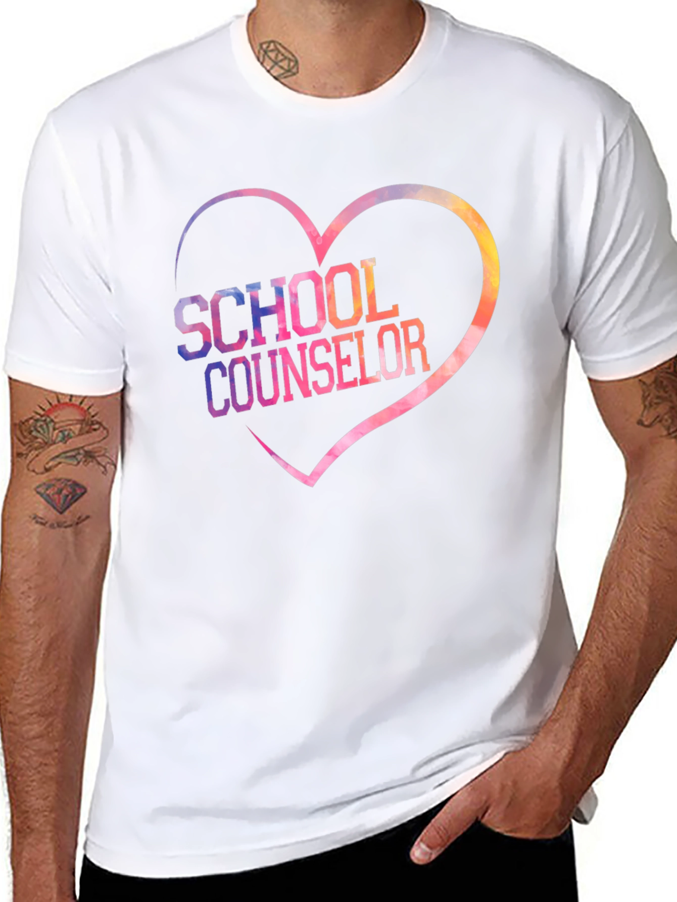 School Counselor Heart Graphic T-Shirt
