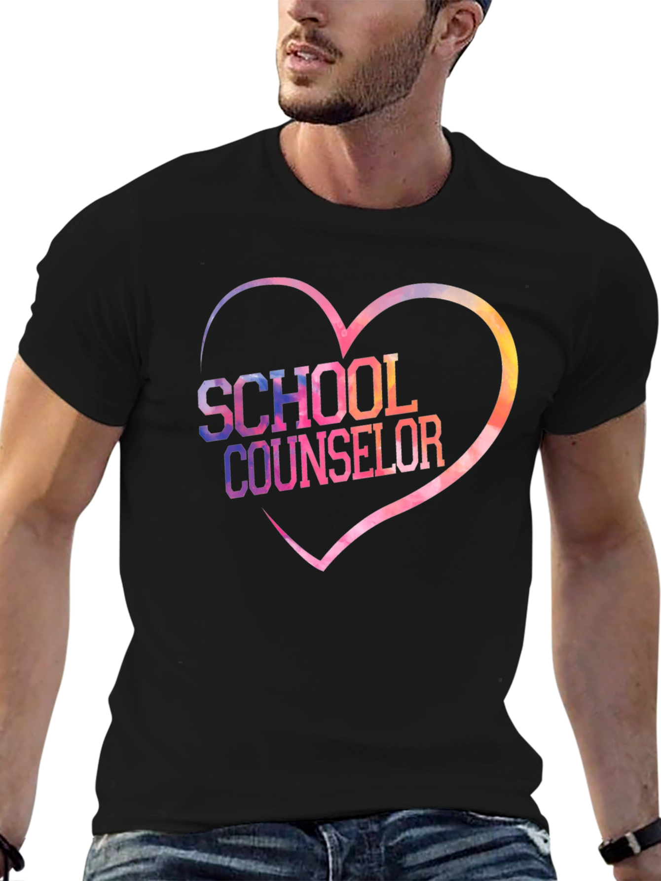 School Counselor Heart Graphic T-Shirt