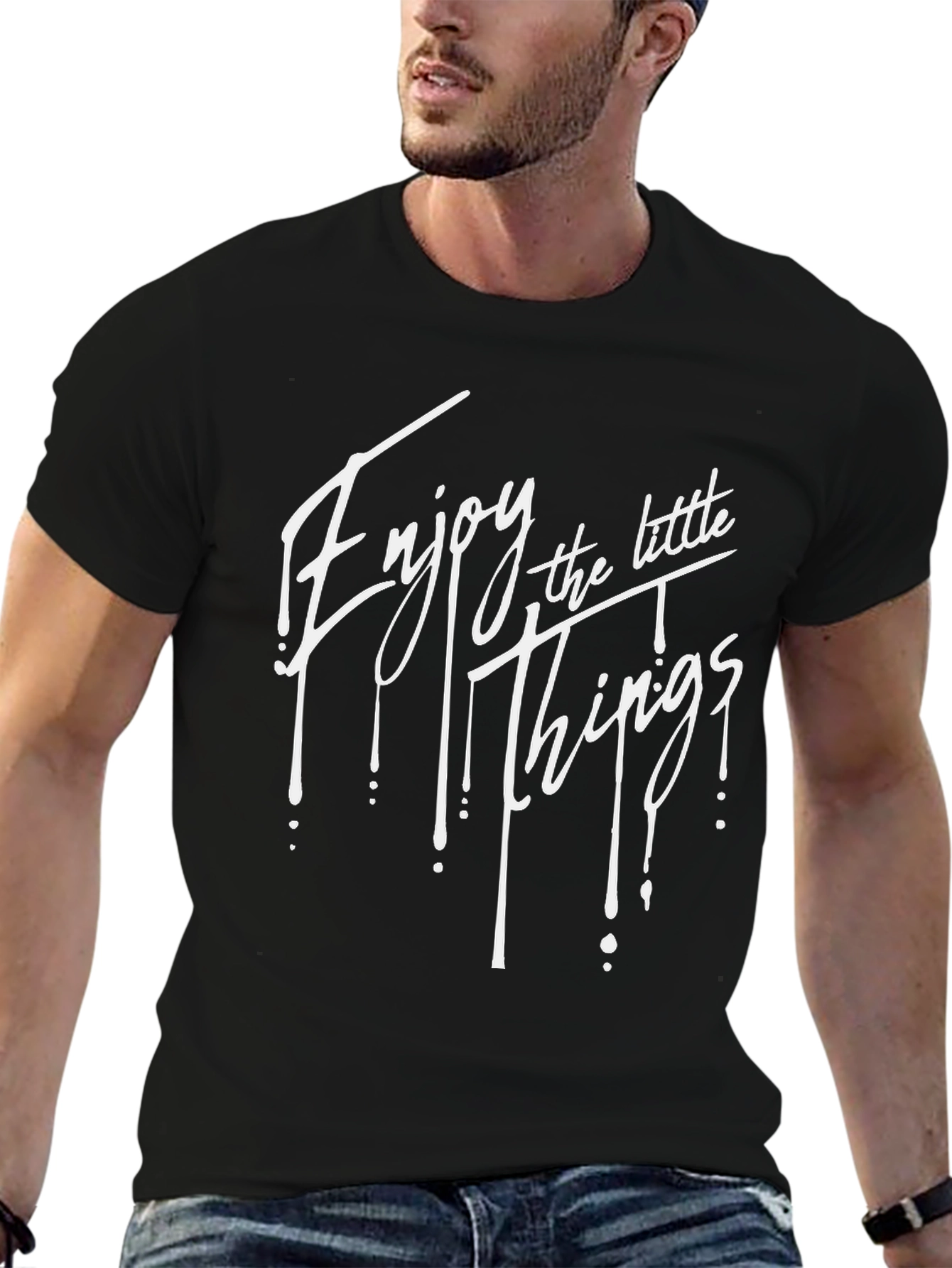 Enjoy the Little Things Black Graphic Tee