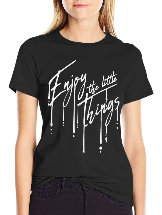 Enjoy the Little Things Black Graphic Tee
