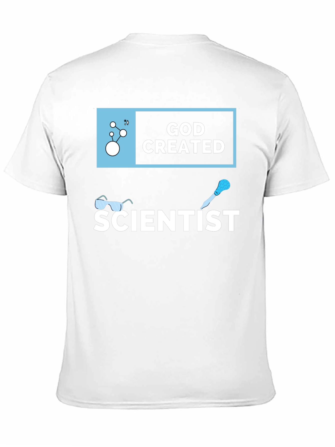 God Created Scientist T-Shirt Black Cotton Tee