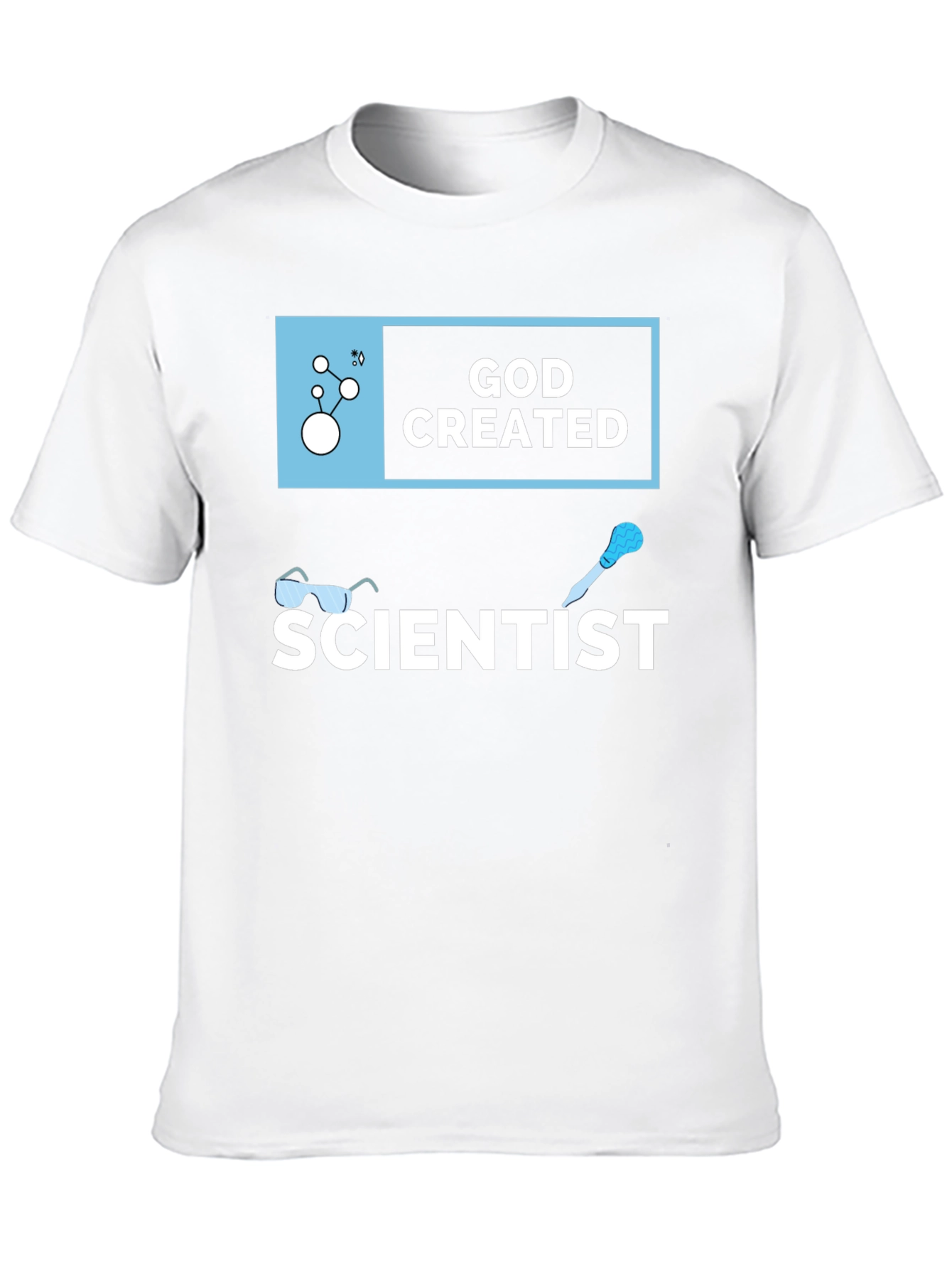 God Created Scientist T-Shirt Black Cotton Tee
