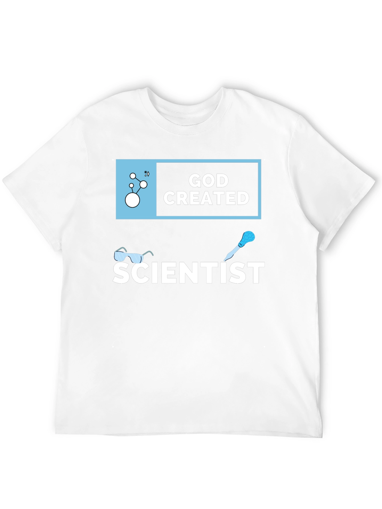 God Created Scientist T-Shirt Black Cotton Tee