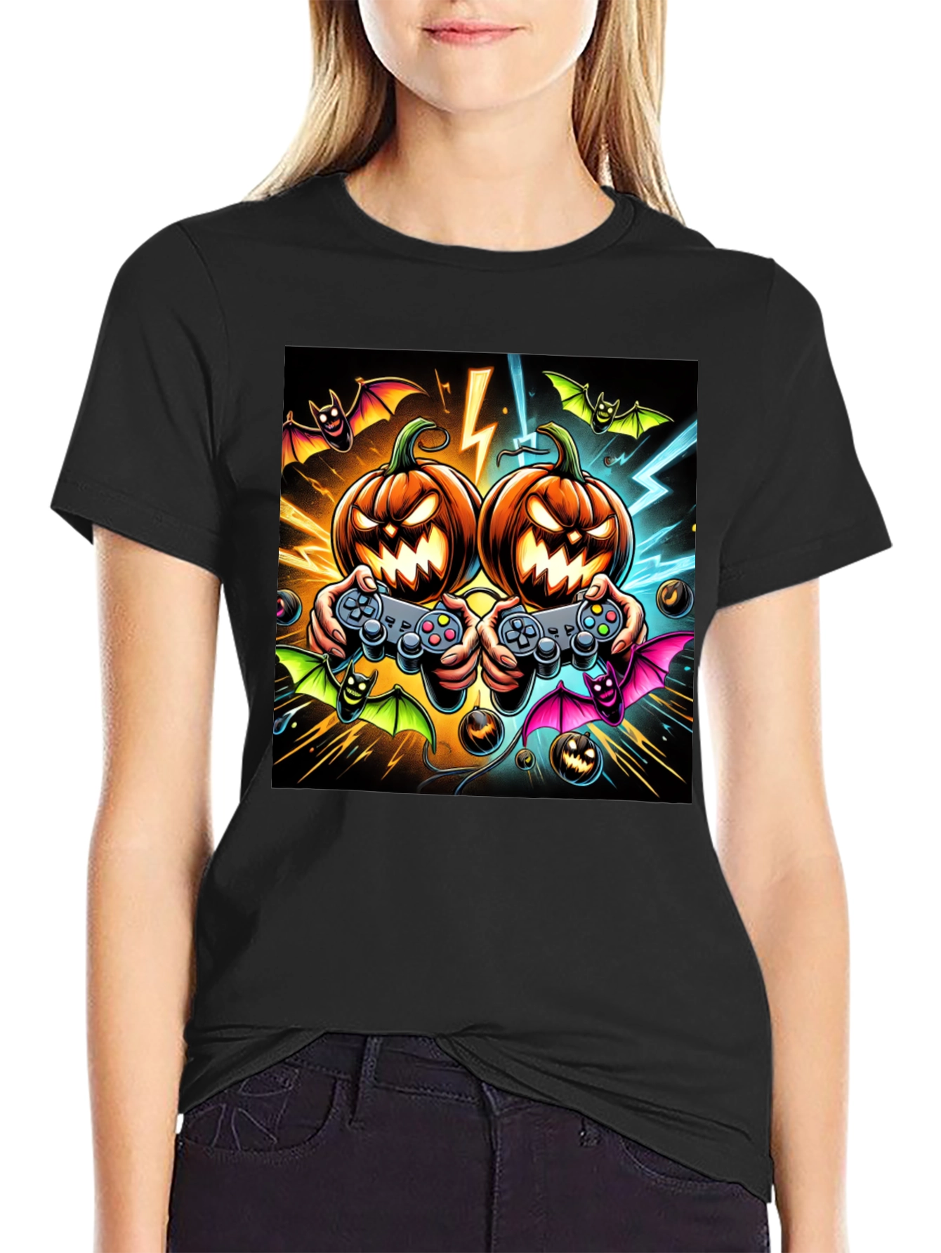 Halloween Gaming T-Shirt Pumpkin Game Controller
