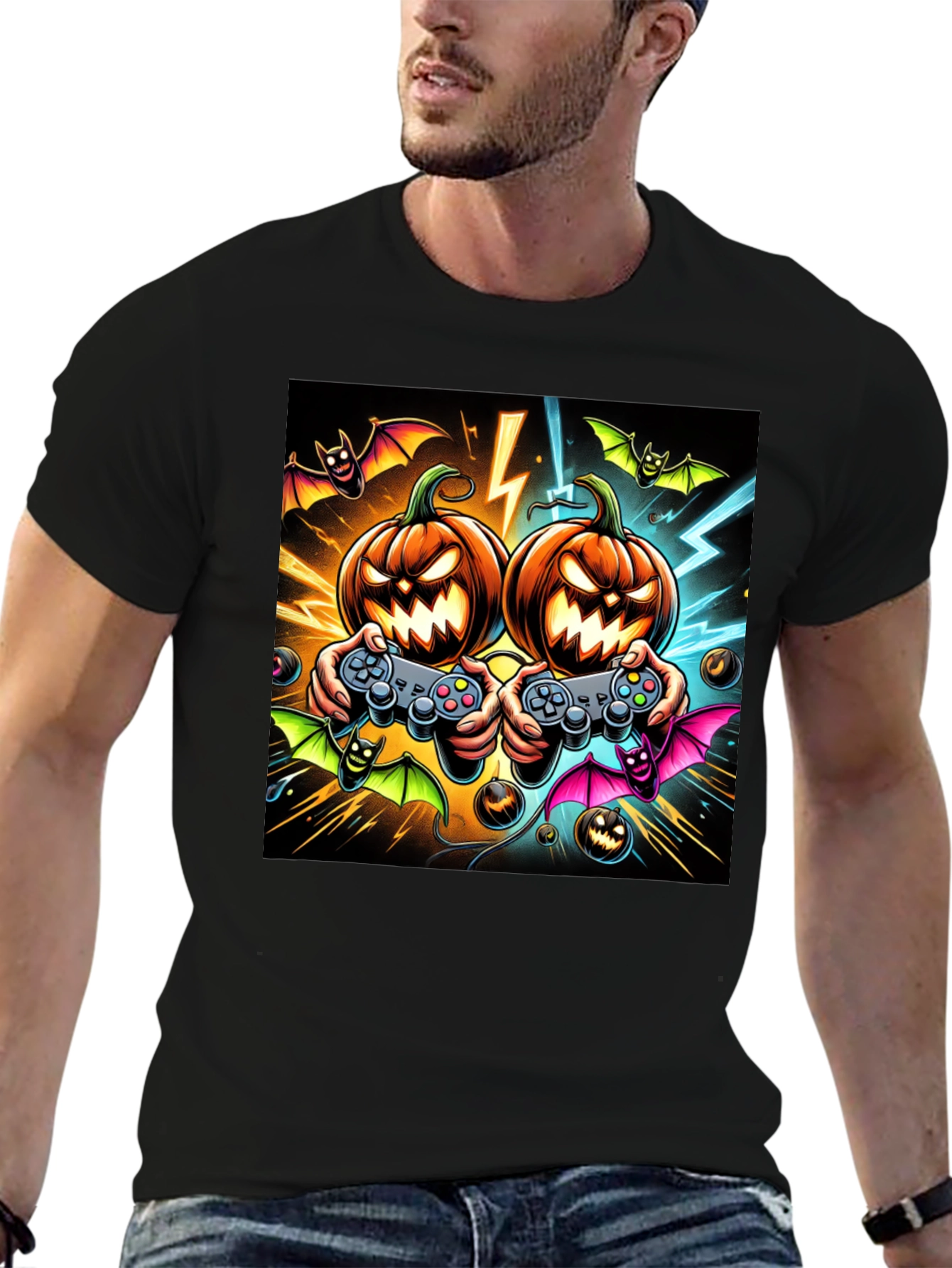 Halloween Gaming T-Shirt Pumpkin Game Controller